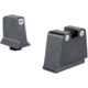 Trijicon Suppressor/Optic Height Sight Set, White Front/White Rear &amp; Green Lamp, Glock  42, 43, 43x, 43e, 48, Black, 601140