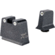 Trijicon Suppressor/Optic Height Sight Set, White Front/White Rear &amp; Green Lamp, Glock  42, 43, 43x, 43e, 48, Black, 601140