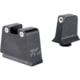 Trijicon Suppressor/Optic Height Sight Set, White Front/White Rear &amp; Green Lamp, Glock 42, 43, 43x, 43e, 48, Black, 601140