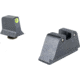 Trijicon Suppressor/Optic Height Sight Set, Yellow Front/Black Rear &amp; Green Lamp, Glock 17, 17L, 19, 22 - 28, 31 - 35, 37 - 39, 45, Black, 601135