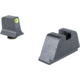 Trijicon Suppressor/Optic Height Sight Set, Yellow Front/Metal Rear &amp; Green Lamp, Glock 17, 17L, 19, 22 - 28, 31 - 35, 37 - 39, 45, Black, 601139