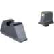 Trijicon Suppressor/Optic Height Sight Set, Yellow Front/Metal Rear &amp; Green Lamp, Glock 17, 17L, 19, 22 - 28, 31 - 35, 37 - 39, 45, Black, 601139
