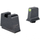 Trijicon Suppressor/Optic Height Sight Set, Yellow Front/Metal Rear &amp; Green Front Lamp, Glock  42, 43, 43x, 43e, 48, Black, 601147