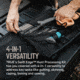 TRUE Hunt Processor Fixed Blade Knives Kit, 4/6/8/8 in, 5Cr13 Steel, Hunting, TPR Handle, Titanium Nitride, TRU-FXK-1001