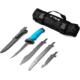 TRUE Hunt Processor Fixed Blade Knives Kit, 4/6/8/8 in, 5Cr13 Steel, Hunting, TPR Handle, Titanium Nitride, TRU-FXK-1001