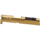 True Precision Axiom Springfield Hellcat 9mm Pistol Slide, RMS Cut &amp; Cover Plate, Gold TiN, TP-SHCS-G-RMS