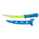 TRUE SYK Flex Fillet Knife, 9in, 9CR18MoV Stainless Steel, Fillet, Blue Handle, Green, TRU-FSH-0005