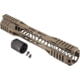 TRYBE Defense AR-15 M-LOK Extra Lightweight Quad Handguard w/ Cut Rail, 12in, Flat Dark Earth, HDG12QCR-FDE