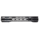 TRYBE Defense AR-15 M-LOK Lightweight Quad Handguard w/ Full Rail, 15in, Black, HDG15QFR-BL