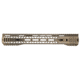 TRYBE Defense AR-15 M-LOK Lightweight Quad Handguard w/ Full Rail, 15in, Flat Dark Earth, HDG15QFR-FDE