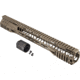 TRYBE Defense AR-15 M-LOK Lightweight Quad Handguard w/ Full Rail, 15in, Flat Dark Earth, HDG15QFR-FDE