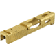 TRYBE Defense Glock 26 9mm Pistol Slide, Glock 26, Gen 3/4, DeltaPoint Pro Cut, Version 1, Cerakote, Gold, SLDG26G34DP-GLD