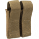 TRYBE Tactical Covered Double Pistol Magazine Pouch, Coyote Tan, 22HPC2CB