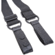 TUFF Products 4-Point Tactical Duty Suspenders w/ Adj. H Harness, Black Plain Keepers, 1.5in. Webbing 7174-BPA