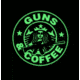 TUFF Products Glow in the Dark Guns and Coffee Patch, 2.5in, Green/Black, P-GNC-GLOW