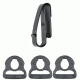 TUFF Products Quick Hook System 1 Clip On Snap Hook, 3 Notched Polymer Rings, Black 2001-BK-SET