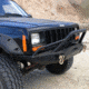 Tuff Stuff Overland Front Winch Bumper w/ D-Rings for 84-01 Jeep Cherokee XJ, Matte, Black, NSN N, TS-FB-XJ-8401