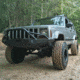 Tuff Stuff Overland Front Winch Bumper w/ D-Rings for 84-01 Jeep Cherokee XJ, Matte, Black, NSN N, TS-FB-XJ-8401