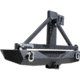Tuff Stuff Overland Rear Bumper &amp; Tire Carrier Swing for 07-18 Jeep Wrangler JK w/ D-Rings, Matte, Black, NSN N, TS-RBTC-JK
