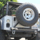 Tuff Stuff Overland Rear Bumper &amp; Tire Carrier Swing for 87-06 Jeep Wrangler YJ/TJ w/ D-Rings, Matte, Black, NSN N, TS-RBTC-8706
