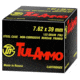 TulAmmo 7.62x39mm, 122 Grain, Full Metal Jacket FMJ, Steel Cased, BERDAN, Non-corrosive Centerfire Rifle Ammo, 20 Rounds, UL076201