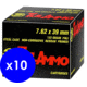 TulAmmo 7.62x39mm, 122 Grain, Full Metal Jacket FMJ, Steel Cased, BERDAN, Non-corrosive Centerfire Rifle Ammo, 200 Rounds, UL076201