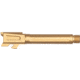 Tyrant CNC Threaded Pistol Barrel, Glock 19/19X/45, 1-10 Twist, 1/2-28 Thread, 416R Stainless Stee, Gold, TD-G19BRL-TRD-Gold