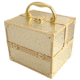 TZ Case Aluminum-Framed Compact Makeup Case, Gold, 7.5 x 6.25 x 6.25in , AB-14 GGS