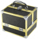 TZ Case Aluminum-Framed Compact Makeup Case, Gold/Black, 7.5 x 6.25 x 6.25in, AB-14 GBD