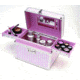 TZ Case Pink Beauty Collection Small MakeUp Case w/ 2 Extendable Trays Combination Lock Pink Stripe AB 68PS