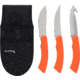Uncle Henry UH Hunter Fixed Blade Knife Combo, 3.4in, Stainless Steel Blades, Orange Thermoplastic Rubber Handles, 1227080