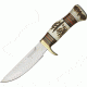 Uncle Mikes Ezekiel Hunter Fixed Blade Knife, 5.5in, Stainless, Genuine Stag Handle BJ055