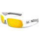 Under Armour Big Shot Sunglasses, Shiny White/Gray Frame,Orange Multiflection Lens U8600085-100941
