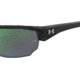 Under Armour Blitzing Sunglasses with Shiny Black Frame and Green Temple Tips with Green to Grey Lens, Medium, UA0012S 7ZJ-Z9