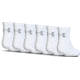 Under Armour Charged Cotton 2.0 Socks, Pack of 6, White/Gray, 6-7.5 Youth Medium, U321-WHT/GRY-YM