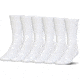 Under Armour Charged Cotton 2.0 Socks, Pack of 6, White/Gray, 7-9 Youth Large, U322-WHT/GRY-YL