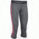 Under Armour Favorite Graphic Capri - Women's-Carbon Heather/Pink Shock/Pink Shock-Large