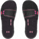 Under Armour UA Ignite VIII Slide Sandal - Womens, Black/Pink, 11, 128731900611