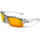Under Armour Youth Nitro L Sunglasses, Clear Frame,Gray/Orange Multiflection Lens U8600048-141441