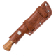 United Cutlery Bushmaster Explorer Knife, 9.5in Overall, 4.38in Gray Coated 1095Hc Steel Blade, Brown Wood Handle, Brown Leather Sheath, UC3249