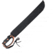 United Cutlery Columbian Machete Knife, 24in Overall, 18in Black Sawback SS Blade, Black/Orange Rubberized Synthetic Handle, Black Nylon Sheath, UC3353