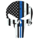 United States Tactical Sticker - Thin Blue Line Skull, BS-767