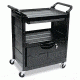 United Stationers Cart Utility Lck Door Bk RCP345700BLA, Unit EA