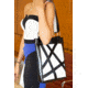 Urbn Chc Luna Kevlar Tote Bag, Veg Look Black/Gazelle White, Large, LUNWHT