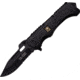 US Army Standby Linerlock A/O Folding Knife,4in,Partially Serrated,Black,Aluminum Handle USAA1022BKC