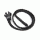 Cynology War Labs Hand Braided 4 Foot Leash with Kong Frog Connector, Black