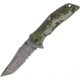 USMC Linerlock Digital Green A/O Folding Knife,3.625in,Stainless Steel,Partially Serrated,Tanto,Black Stonewash Handle,Box USMA1038DG