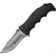 USMC Linerlock Satin Finish A/O Folding Knife,3.75in,Stainless Steel,Partially Serrated,Drop Point,Satin,Black,Rubber Handle USMA1039SB