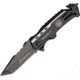 USMC Marines Rescue Linerlock, black finish stainless partially serated tanto blade USM1002TS