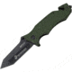 USMC Marines SGT Linerlock A/O Gr Folding Knife,3.5in,Stainless Steel,Standard Edge,Tanto,Black,Green,G10 Handle USMA1028GP